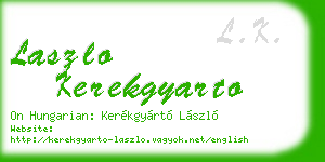 laszlo kerekgyarto business card