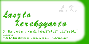 laszlo kerekgyarto business card